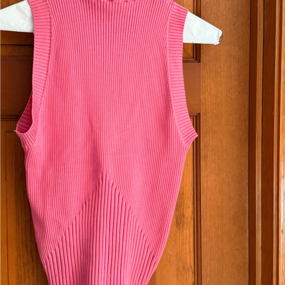 Cache Pink Sleeveless Ribbed Top - Picture 5 of 6